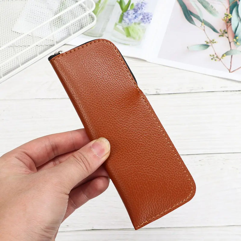 1Pcs Soft Leather Reading Glasses Bag Case Waterproof Solid Sun Glasses Pouch Simple Eyewear Storage Bags Eyewear Accessories
