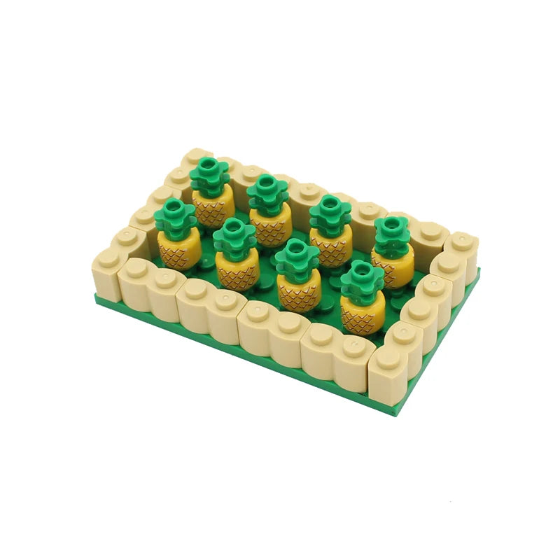 MOC Farm Cattle Horse Carriage Transport Stable Vegetable Garden Bricks Model Building Blocks Toys for Children Christmas Gifts