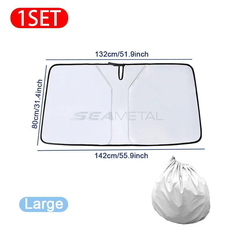 SEAMETAL Car Windshield Sun Shade Blocks UV Rays Sun Visor Protector Foldable Sunshade