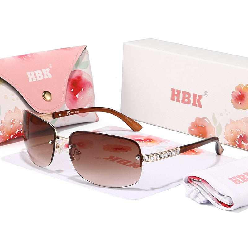 HBK Italy Oversized Gradient Sunglasses Women TOP QUALITY Brand Vintage Lady Summer Style Sunnies Shades Sun Glasses FemaleUV400