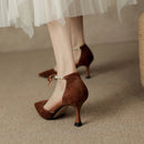 Sexy High Heel Shoes Woman Pointd Toe Spring Autumn Elegant Pumps French Style Vintage Pumps Ladies Summer Shoes With Pearls