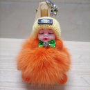 Sleeping Baby Keychain Cute Soft Fluffy Plush Doll Key Ring Women Girl Bags Pendant Backpack Accessories Gifts