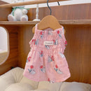 Pet Clothes Dogs Cats Spring and Summer Cute Cartoon Cotton Home Parent-child Clothing Teddy Bear Flower Dress Dog Cooling Vest