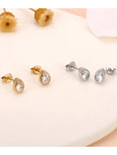 Lokaer Delicate Water Drop Cubic Zirconia Stud Earrings Valentine's Day Gift High Quality Stainless Steel Daily Jewelry E25002