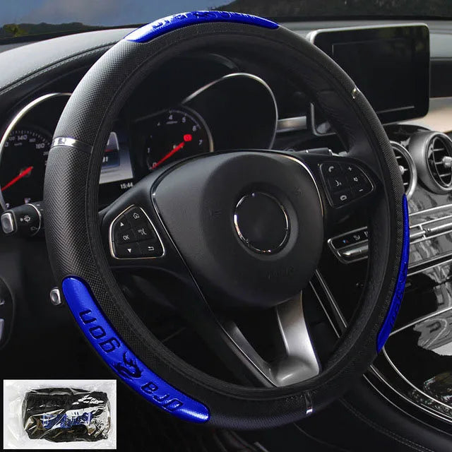 Car Steering Wheel Covers 100% Gloednieuwe Reflecterende Kunstleer Elastische China Dragon Ontwerp Auto Stuurwiel Beschermer