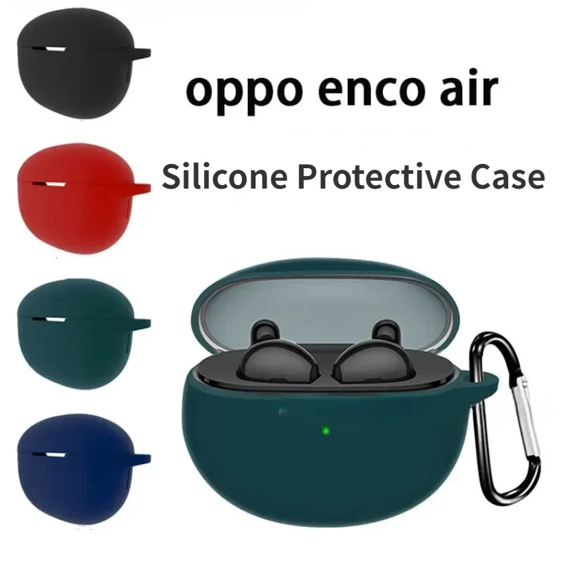 Silicone Case for OPPO Enco Air / Air 2 Cover Ring Anti-drop Shockproof Earphone Protect Sleeve Case Hearphone Box Case Fundas