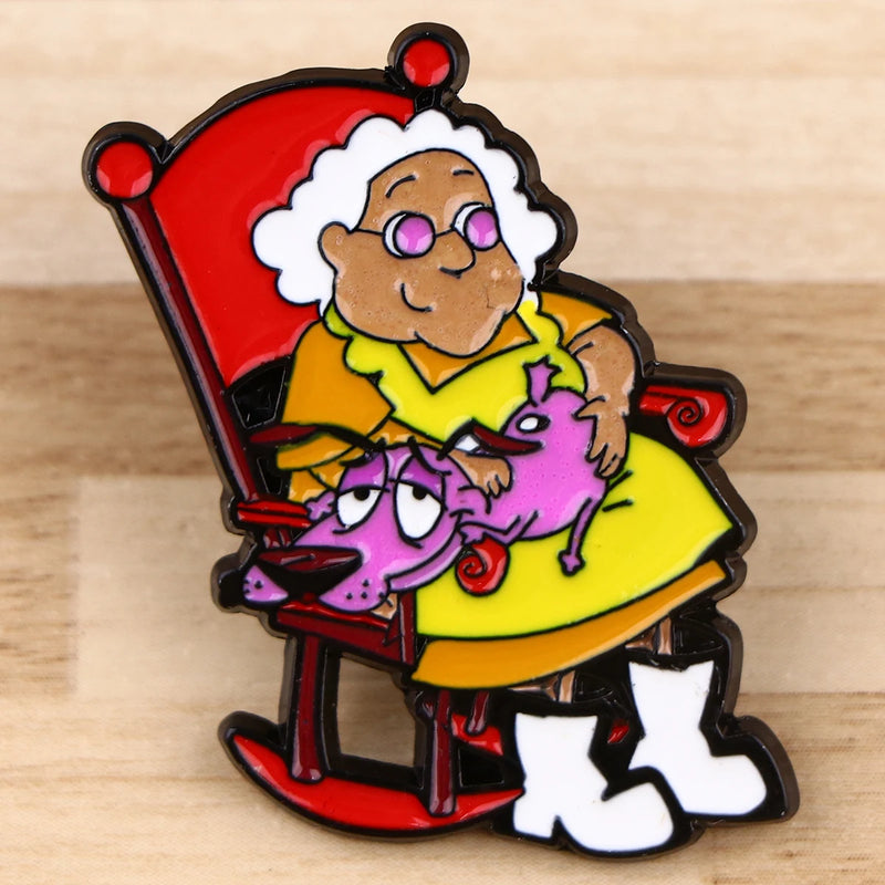 Pink Dog Lapel Pins for Backpacks Manga Briefcase Badges on Backpack Brooch for Clothes New Fashion Accessories Gifts for Kids