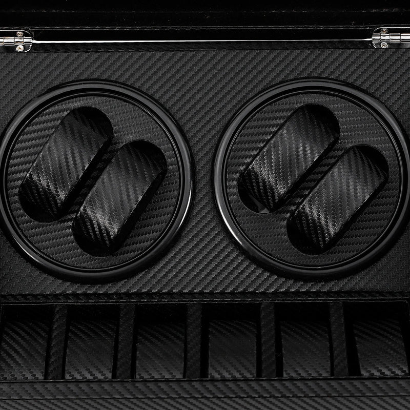 Carbon Fiber PU Leather Watch Winder Automatic Rotation Watches Storage Box Display Case Electric Turntables
