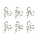 6Pcs Bowknot Napkin Rings Metal Gold Silver Napkin Holder for Christmas Thanksgiving Wedding Banquet Table Decorations