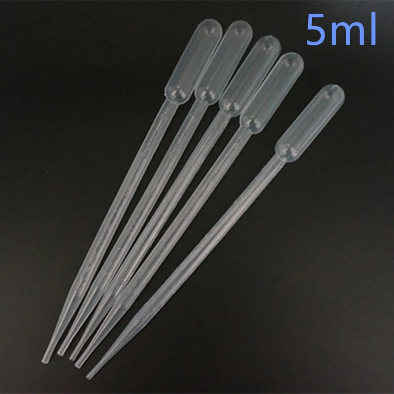 Disposable Pasteur Pipette Dropper Graduated 0.2ml/0.5ml/1ml/2ml/3ml/5ml/10ml Eye Transfer Laboratory Supplies  Makeup Tools