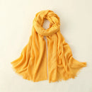 Solid Color Cotton Linen Scarf for Women Lady Literature Anti-sunburn Long Tassel Scarves Autumn Soft Gauze Wrap Shawls New