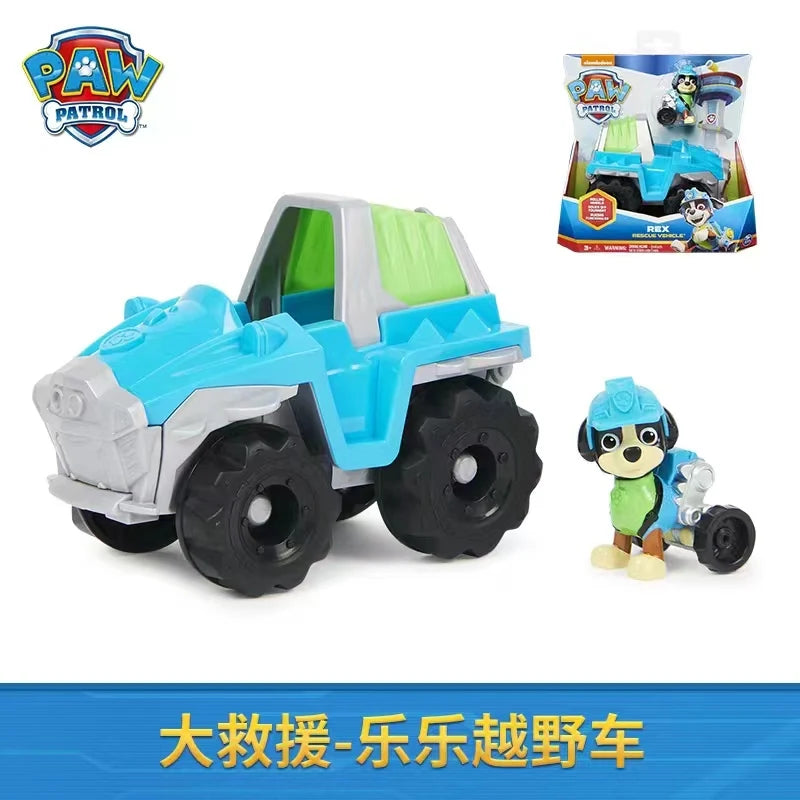 Original Paw Patrol Rex’s Dinosaur Rescue Vehicle with Collectible Action Figure Anime Doll Kids Toy Birthday Christmas Gift