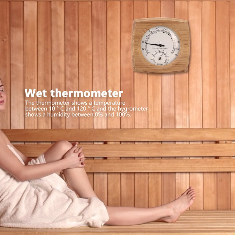 2 In 1 Indoor Wood Sauna Room Thermometer Steam Room Sauna Room Accessories