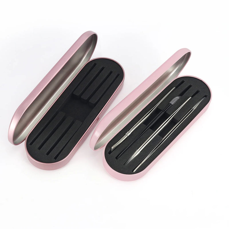 GLAMLASH Eyelashes Tweezers Box Exquisite Tinplate Protection Storage Box Eyelash Lash Extension Beauty Pencil Case Makeup Tools