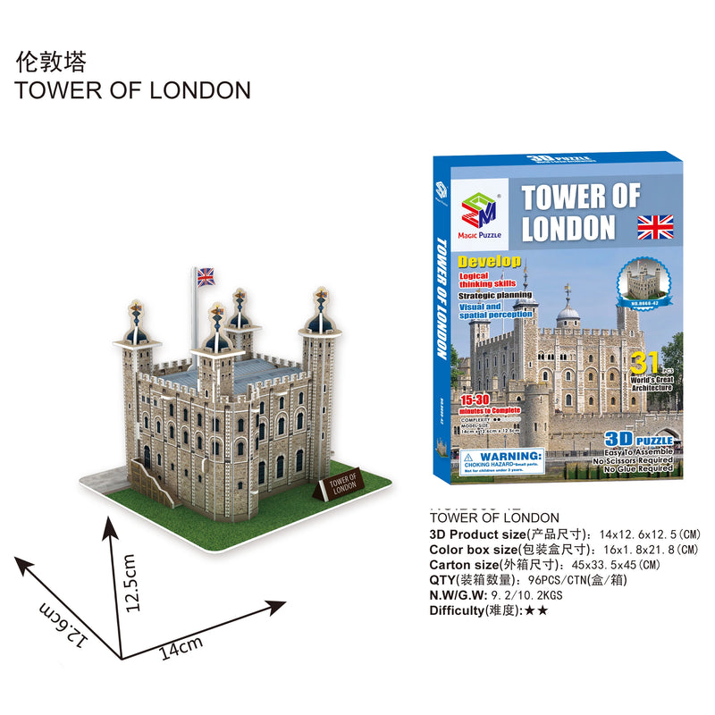 40 Style World Famous Architecture Building 3D Puzzle Model Construction Jigsaw Puzzles Toys For Kids Christmas Gift