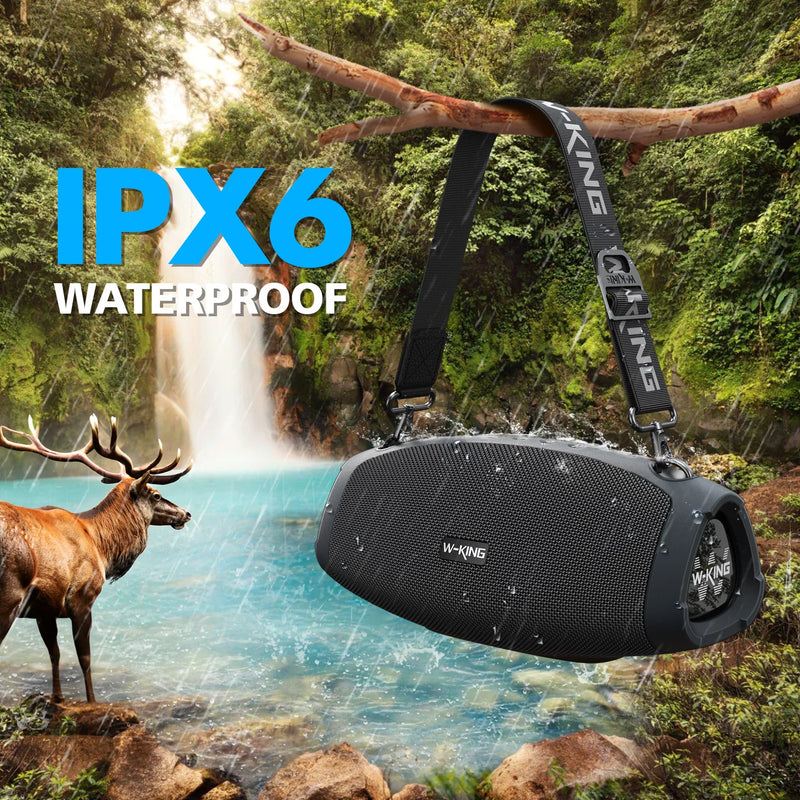 W-KING (120W PEAK)70W Portable Loud Bluetooth Speakers with Wireless Microphone,  Waterproof Outdoor Wireless Bluetooth