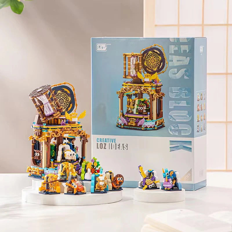 New 2023 LOZ Mini Twelve Constellations Sandglass Toys Building Block DIY Creative Turntable Decor Bricks Holiday Kids Toys Gift
