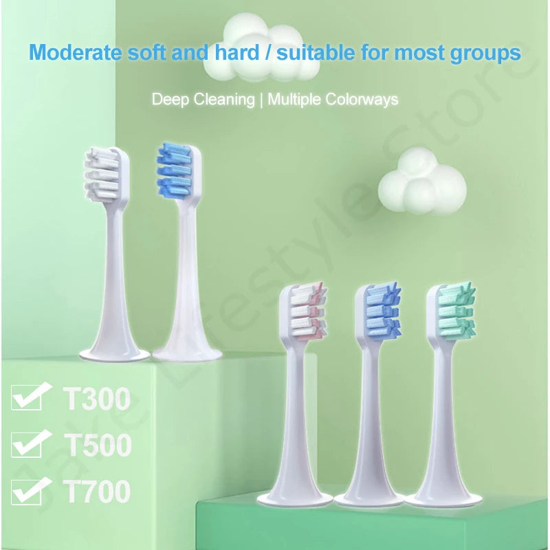 Replacement Toothbrush Heads For Xiaomi T300 T500 Sonic Electric Teeth Brush Mijia T300 Nozzles With Dust Cover Vacuum Packaging