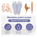 1set Foot Massage Acupuncture Point Socks English Version Meridian Acupoint Warp Acupressure Massager Reflexology Physiotherapy