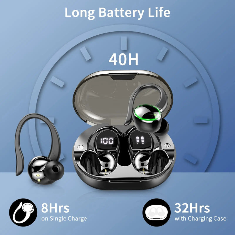 Wireless Earbuds, Bluetooth 5.3 Earbuds Stereo Bass, in-Ear Noise Cancelling Mic, Earphones IP7 Waterproof Sports, 40H Playback.