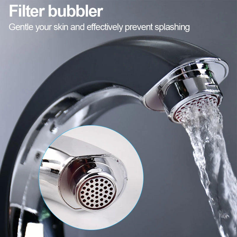 1pc ABS Bathroom Basin Faucet Water Purifier Single Lever Hole Tap Single Cold Silver Moon Shaped Bathroom Faucets