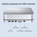 Elecife USB-C Docking Station for Mac Mini 7-in-1 USB 3.0 Hub with 2.5" HDD SATA Enclosure TF SD Card Slot for Mac Studio Dock