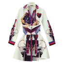 Spring Summer Single Breasted Shirt Dress Women 2023 New Fashion Print Girls Lady Long Sleeve Belt Waist Dresses Outfits Femme