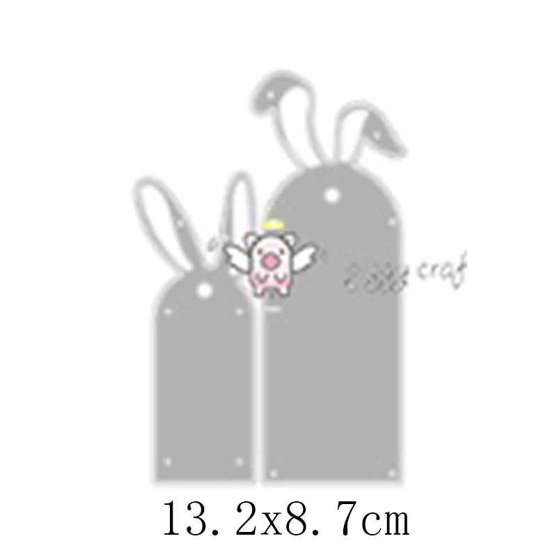 Piggy Craft metal cutting dies cut die mold Easter Bunny Tag Scrapbook paper craft knife mould blade punch stencils dies
