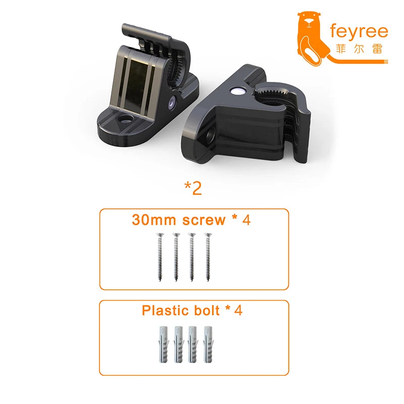 feyree 2pcs Universal Bracket Clamp Fixed Clip Screw Mount Holder Stand for Type 1 j1772 Portable EV Charger Type 2 Electric Car