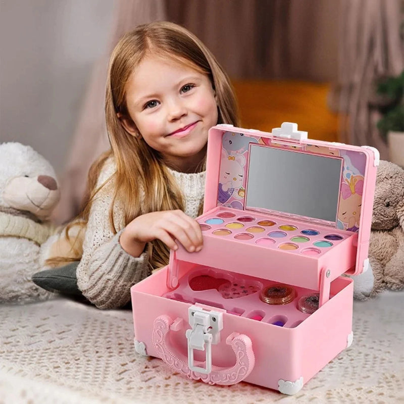 Kids Makeup Kit Girls Real Makeup Kit Safe Non Toxic Princess Play Makeup Set Pretend Play Make Up Children Toys Gifts