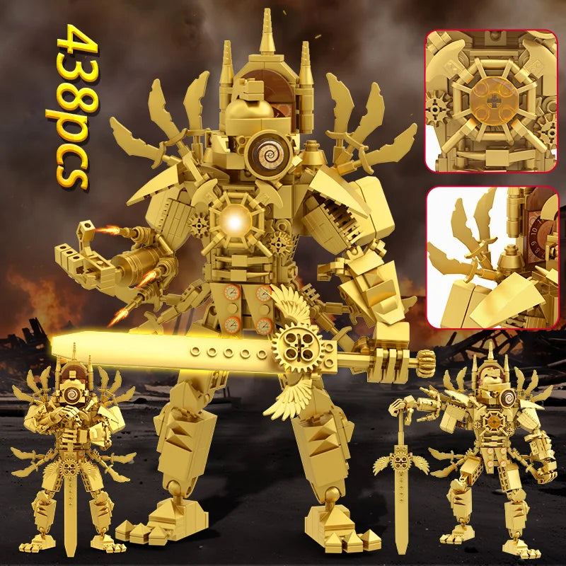 New Skibidi Toileted Action Figures Building Blocks Titan Drill Man Speakerman TVman Model Toys for Kid Xmas Halloween Gift