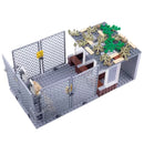 Military MOC Sentry Building Block Soldier Sandbag Fence Cannon Shell Barbed Wire Weapon Rack Training Field Watchtower Toy K018