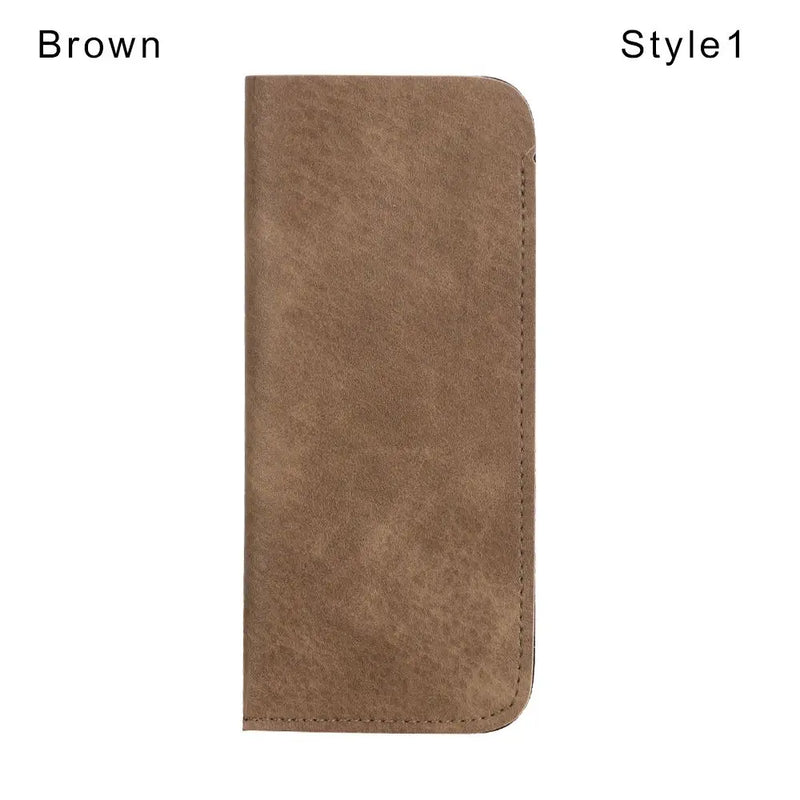 1Pcs Soft Leather Reading Glasses Bag Case Waterproof Solid Sun Glasses Pouch Simple Eyewear Storage Bags Eyewear Accessories