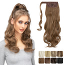 Synthetic Long Wavy Ponytail Hair Extension Curly Clip in Fake Hairpiece Wrap Around Pigtail Smooth False Pony Tail For Women