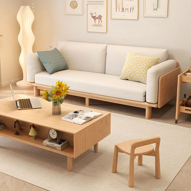 Italian Style Sofa Soft Comfortable Adults Wooden Leg Folding Armsofa U Shape Living Room Decor Canape Salon Smart Furniture