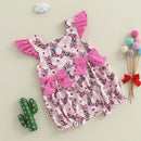 Adorable Baby Girls Jumpsuit Ruffle Sleeve Round Neck Floral Print Toddler Romper for Stylish Summer Outfits and Playdates