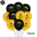 40th Birthday Party Disposable Tableware Plate Cup Napkin Black Gold Party Decorations Birthday Balloon 40 Years Party Supplies