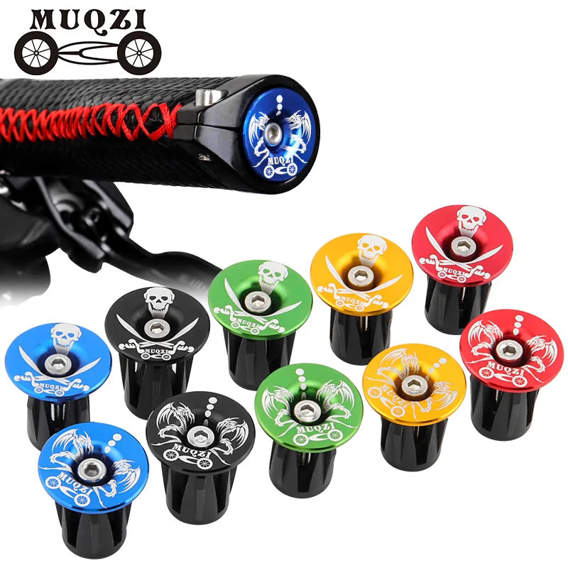 MUQZI Bike Handlebar Plugs Aluminum Bar End Caps Handlebar Grip End Plugs For Road Mountain BMX MTB Bicycle