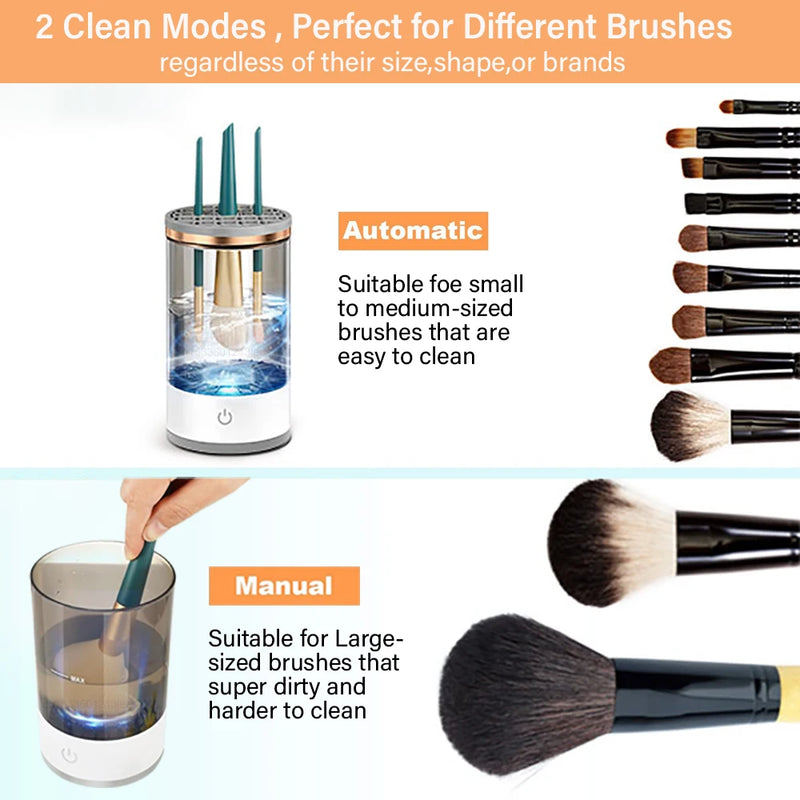 Makeup Brush Cleaner Electric Automatic Makeup Brush Cleanser Portable 3 In 1 Cosmetic Cleaner Electric Automatic Makeup Machine