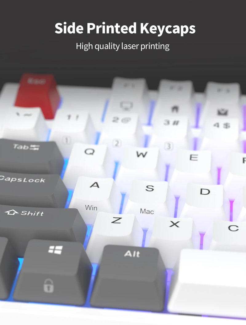 R87 wired mechanical keyboard 87 multi-key RGB backlit ABS keys with game keyboard English layout Suitable for PC