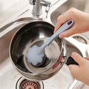 Stainless Steel Wire Ball Brush Long Handle Hanging Cleaning Brush Pan Kitchen Dish Handle Washing Tool Kitchen Cutlery Cleaner