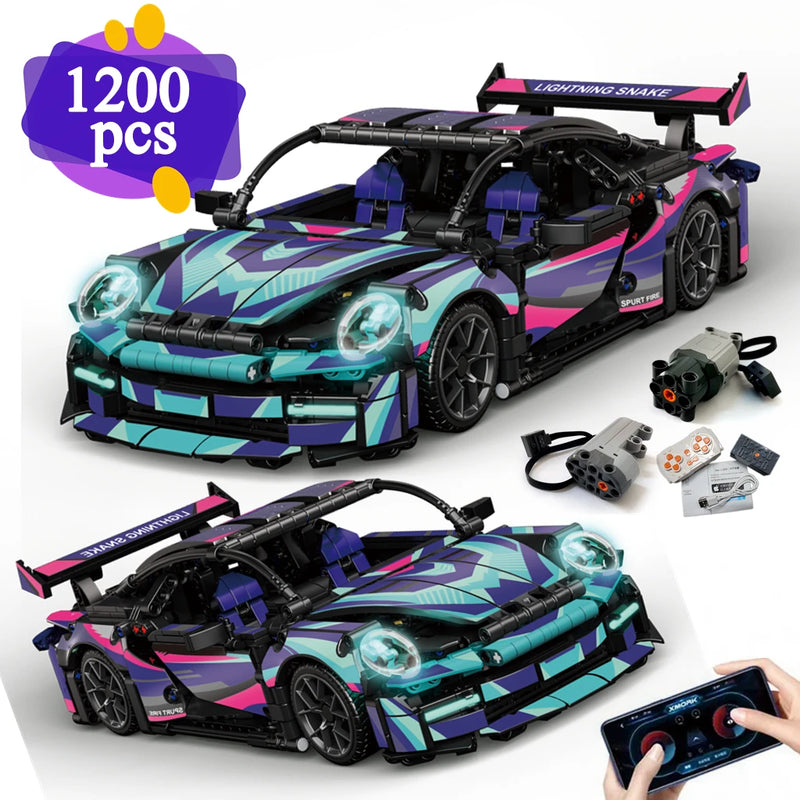 Compatible 42096 20097 City Technical Car Cyberpunk Speed Racing Vehicle Building Blocks Assembly Toys For Kid Birthday Gift