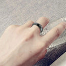 1PC Hematite Stone Rings for Women Men Natural Fashion Flat Plain Ring Couple Jewelry Gift Wedding Christmas Lovers Rings