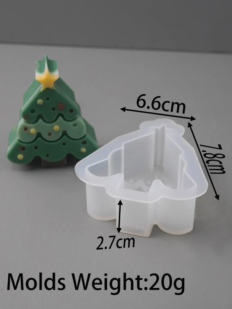 DIY Christmas Crystal Ball Silicone Mold Round Scented Candle Mould Embossed Christmas Tree Snowman Elk Holiday Decor Craft Gift