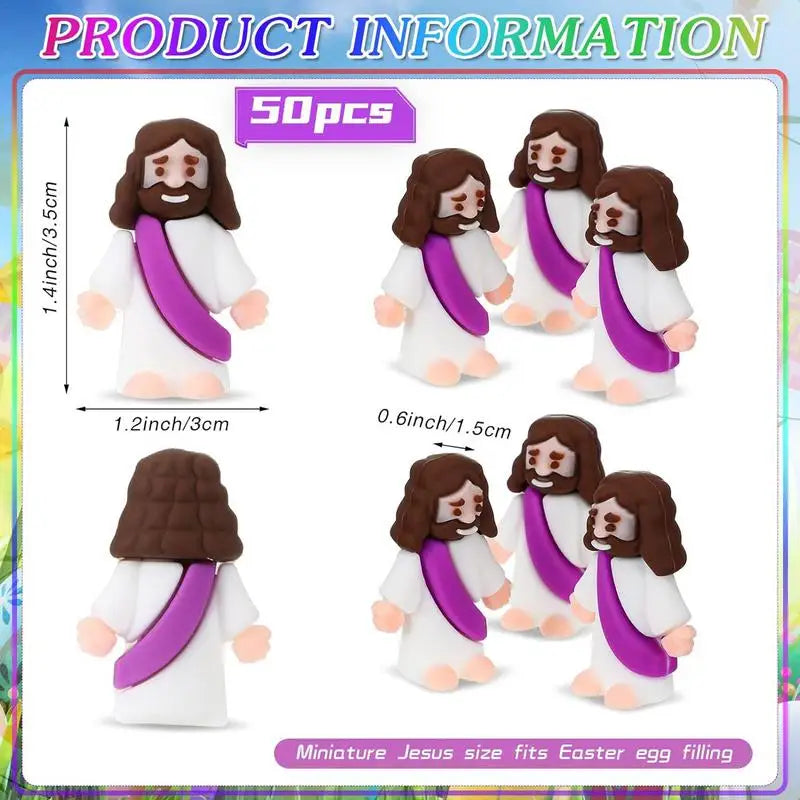 Easter Jesus Toys Easter Mini Jesus Figurines Decorative Multifunctional Party Favors Sunday School Craft 24pcs Easter Jesus