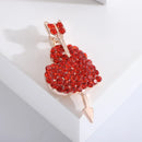 Full Red Rhinestone An Arrow Through The Heart Brooch Pin For Women Crystal Love Heart Brooches Party Lovers Luxury Jewelry Gift