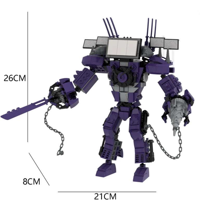 New Space Flying Saucer Skibidi Toilet Builing Blocks Camerman Titan TV Man Bricks DIY Figure Moddel Toys For Kids Birthday Gift