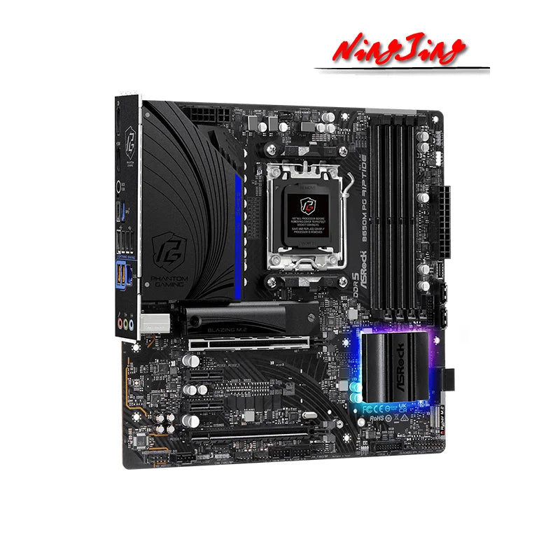 ASROCK B650M PG Riptide New Micro-ATX Ryzen AMD B650 DDR5 6200+(OC)MHz M.2 USB3.2 Max-192G Double Channel Socket AM5 Motherboard