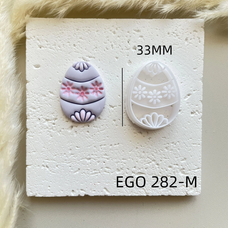 Shapes Small Easter Theme Polymer Clay  Cutter for Making Earrings, Easter Egg Rabbit Shape crucifix Soft pottery jewelry making