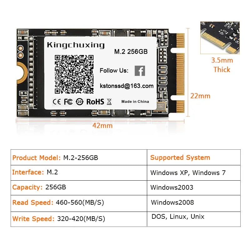 Promo Kingchuxing SSD M2 Sata M.2 NGFF Solid State Drive 1TB 512GB 256GB 2242 2260 2280 Hard Drive Disk for Laptops Notebook SSD